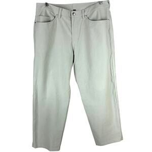 Lululemon ABC Relaxed-Fit Crop Pant Utilitech Raw Linen Men's Size 36 x 27 EUC